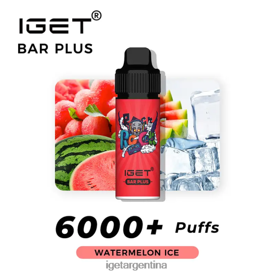 IGET Online barra sin nicotina más kit de vapeo hielo de sandia J60FFH373
