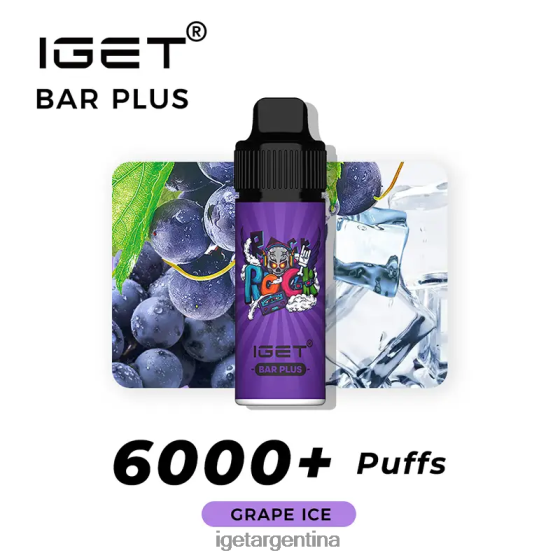 IGET Vape Online barra sin nicotina más kit de vapeo hielo de uva J60FFH374