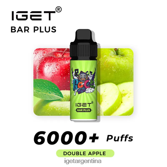 IGET Vape Argentina barra sin nicotina más kit de vapeo manzana doble J60FFH370